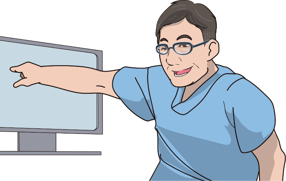 久保こう門胃腸科クリニック院長イラスト